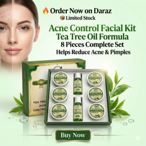 🌿 tea tree oil acne control facial kit – 8 pieces ✨